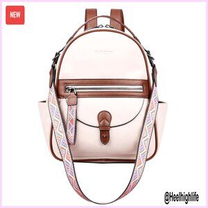 Mini Backpack Purse, Faux Leather, 10 Pockets, Waterproof, Shoulder Bag